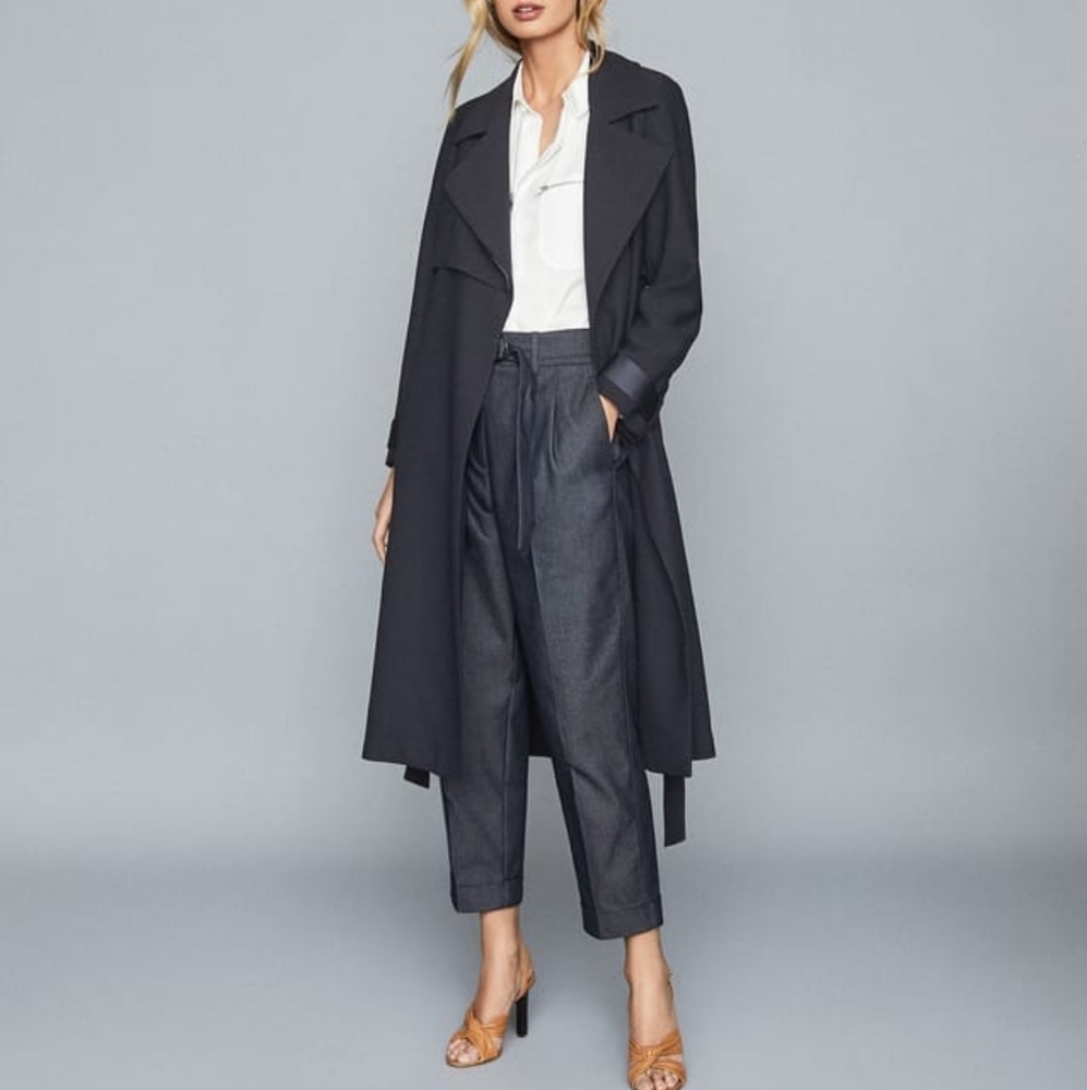 NWT REISS | Penelope Longline Mac Trench Coat - Picture 4 of 9